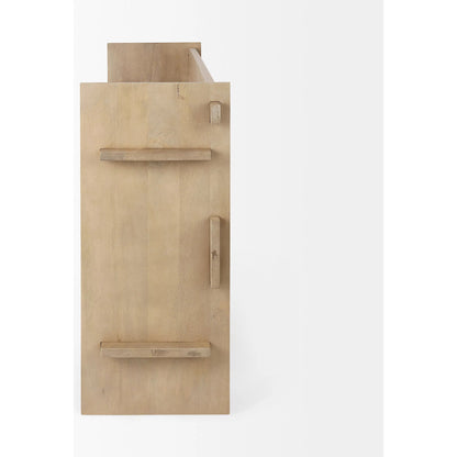 Aida Console Table by Mercana in gray. Made from solid wood in a transitional style.