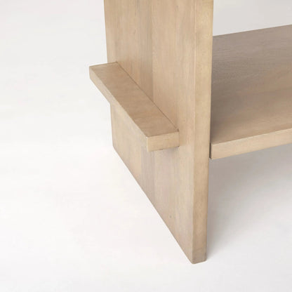 Aida Console Table by Mercana in gray. Made from solid wood in a transitional style.