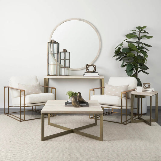 Faye Coffee Table by Mercana. Made from solid wood in a unique style.