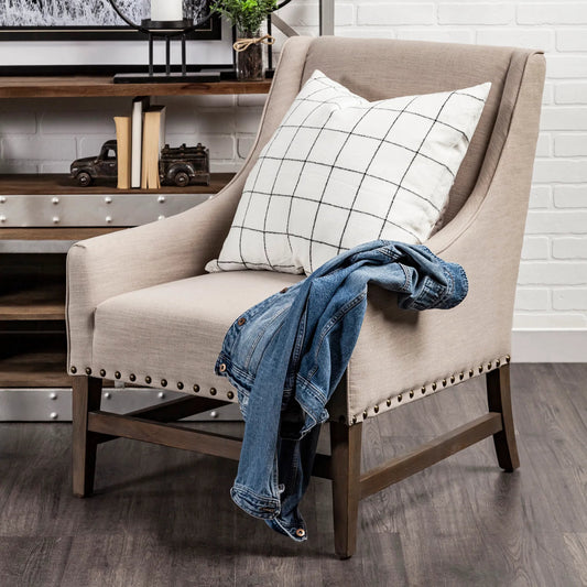 Suzanne Square Pillow Cover by Mercana in black, white. Made from cotton blend in a transitional style.