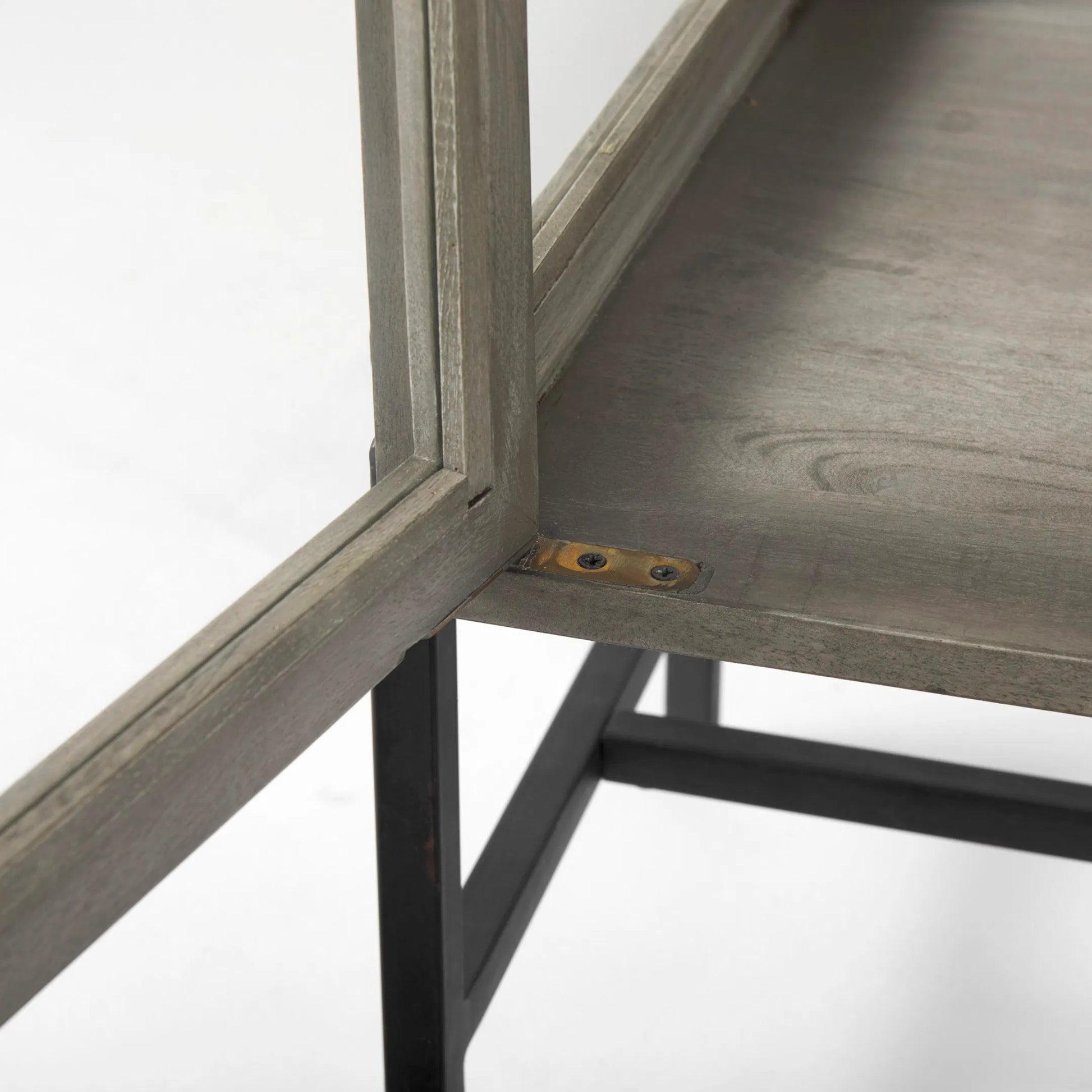 Arelius Accent Cabinet by Mercana. Made from glass, solid wood, steel in a modern style.