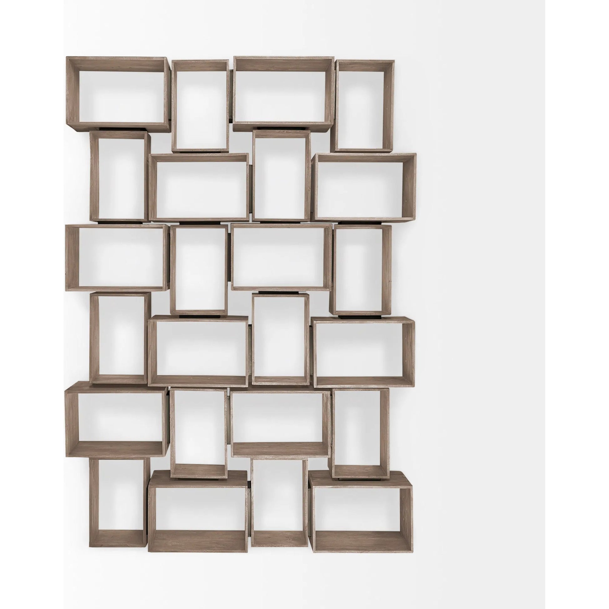 Simul Shelving Unit by Mercana in light brown. Made from wood in a coastal style.