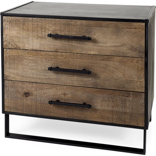 Alvin Accent Cabinet by Mercana in brown. Made from iron, solid wood in a traditional style.