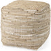 Aalia Pouf by Mercana. Made from leather in a rustic style.