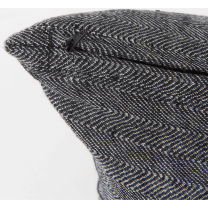 Sibyl Striped Lumbar Pillow Cover by Mercana in black. Made from fabric in a transitional style.