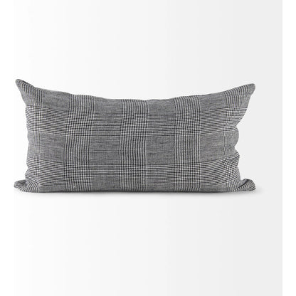 Ramone Lumbar Pillow Cover by Mercana in black. Made from fabric in a transitional style.
