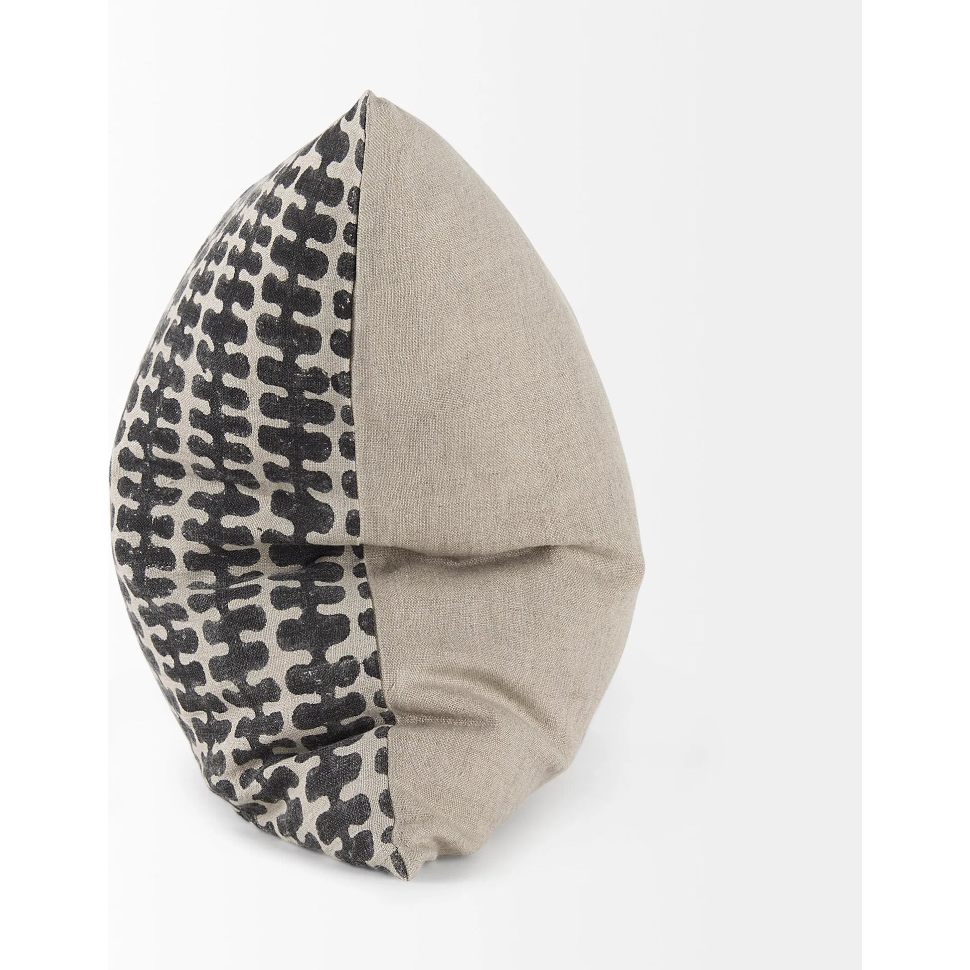 Miriam Square Pillow Cover by Mercana in black. Made from linen in a eclectic & global style.