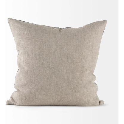 Miriam Square Pillow Cover by Mercana in black. Made from linen in a eclectic & global style.