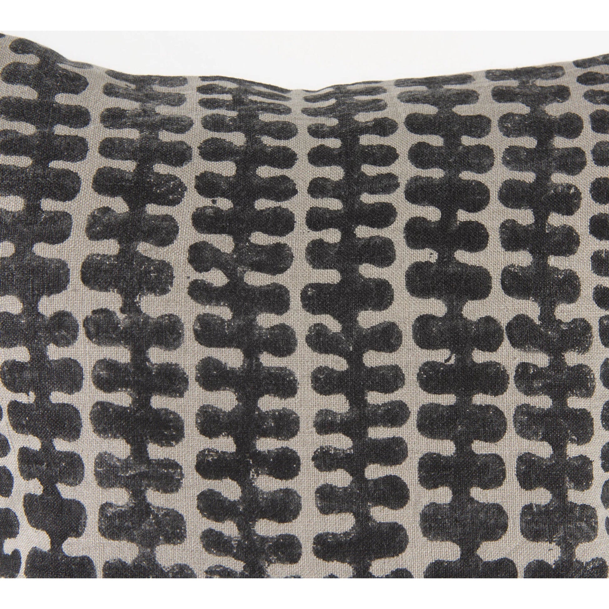 Miriam Square Pillow Cover by Mercana in black. Made from linen in a eclectic & global style.