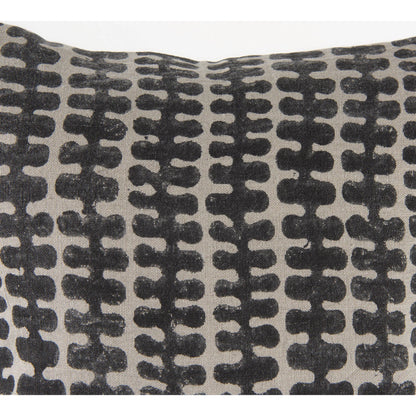 Miriam Square Pillow Cover by Mercana in black. Made from linen in a eclectic & global style.