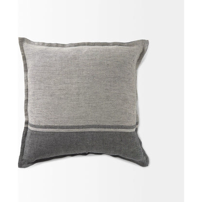 Zadie Color Blocked Square Pillow Cover by Mercana in gray. Made from fabric in a transitional style.