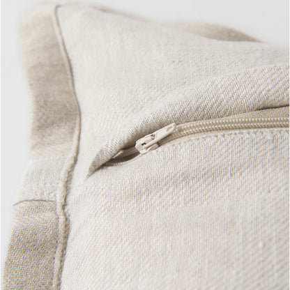 Mae Lumbar Pillow Cover by Mercana in beige. Made from fabric in a transitional style.