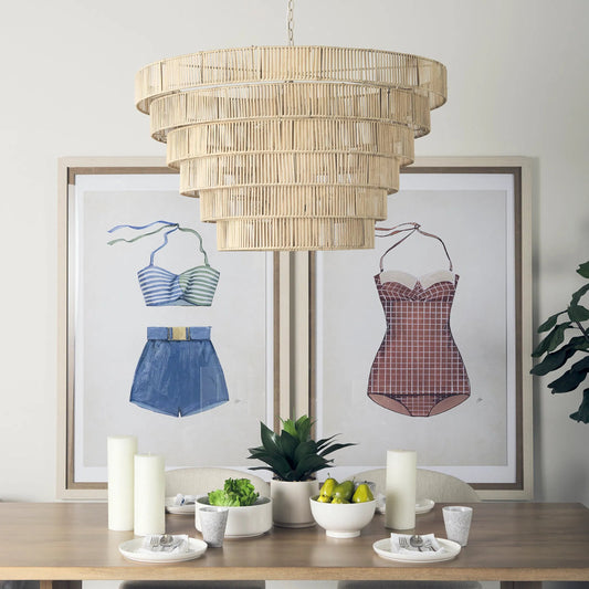 Marimba Chandelier by Mercana in brown. Made from metal in a rustic style.