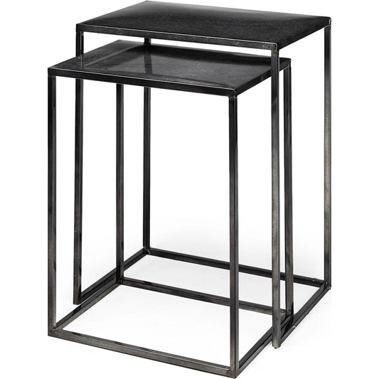 Kasey Accent Table by Mercana in black. Made from metal in a unique style.