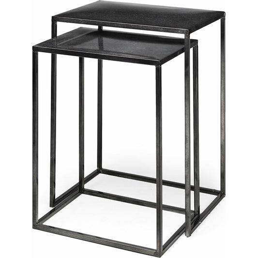 Kasey Accent Table by Mercana in black. Made from metal in a unique style.