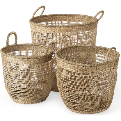 Bowie Baskets by Mercana in brown. Made from seagrass in a rustic style.