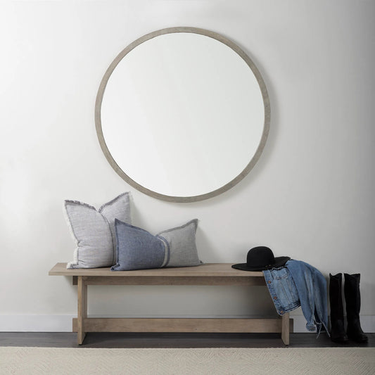 Aida Bench by Mercana in natural. Made from wood in a unique style.