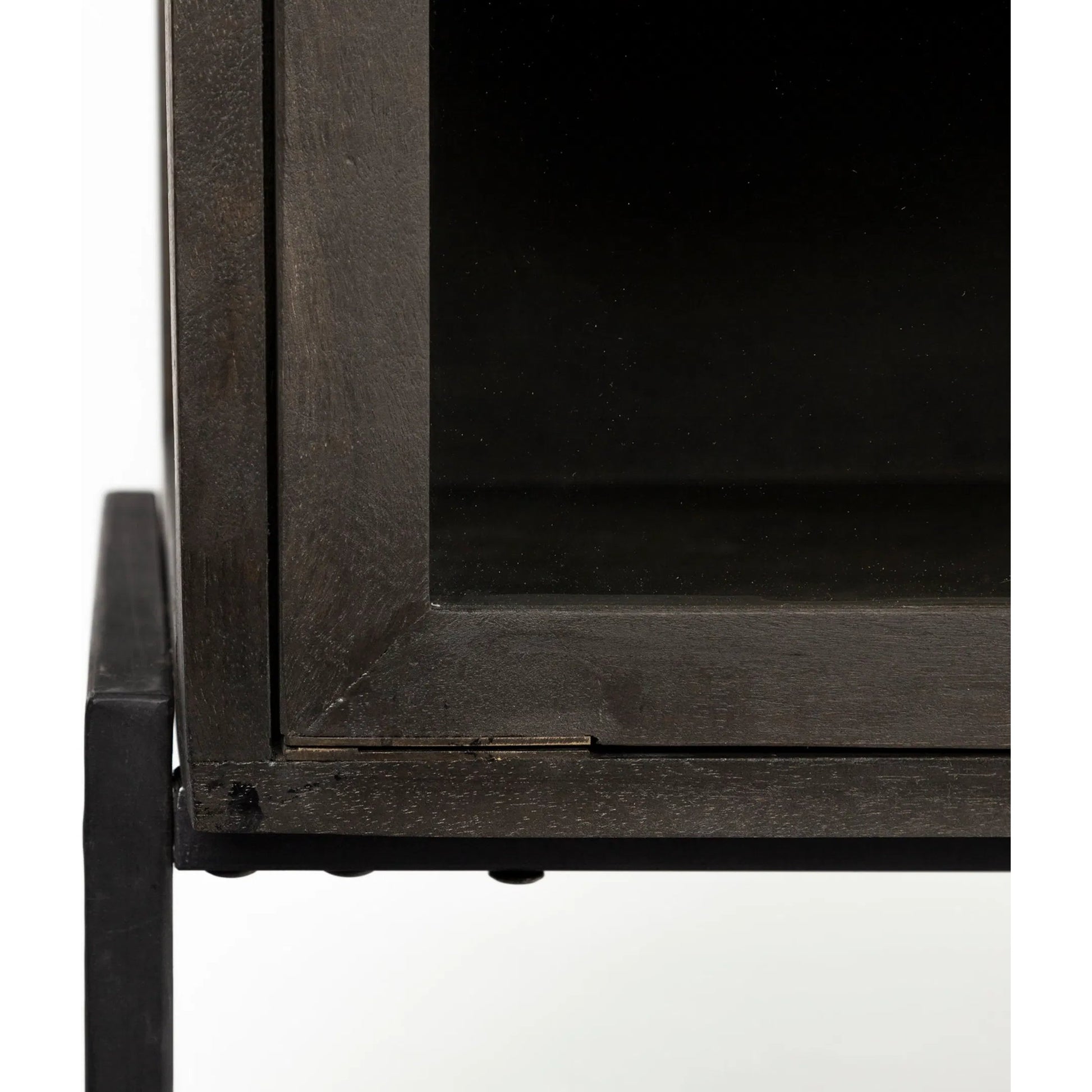 Arelius Accent Cabinet by Mercana. Made from glass, solid wood, steel in a modern style.