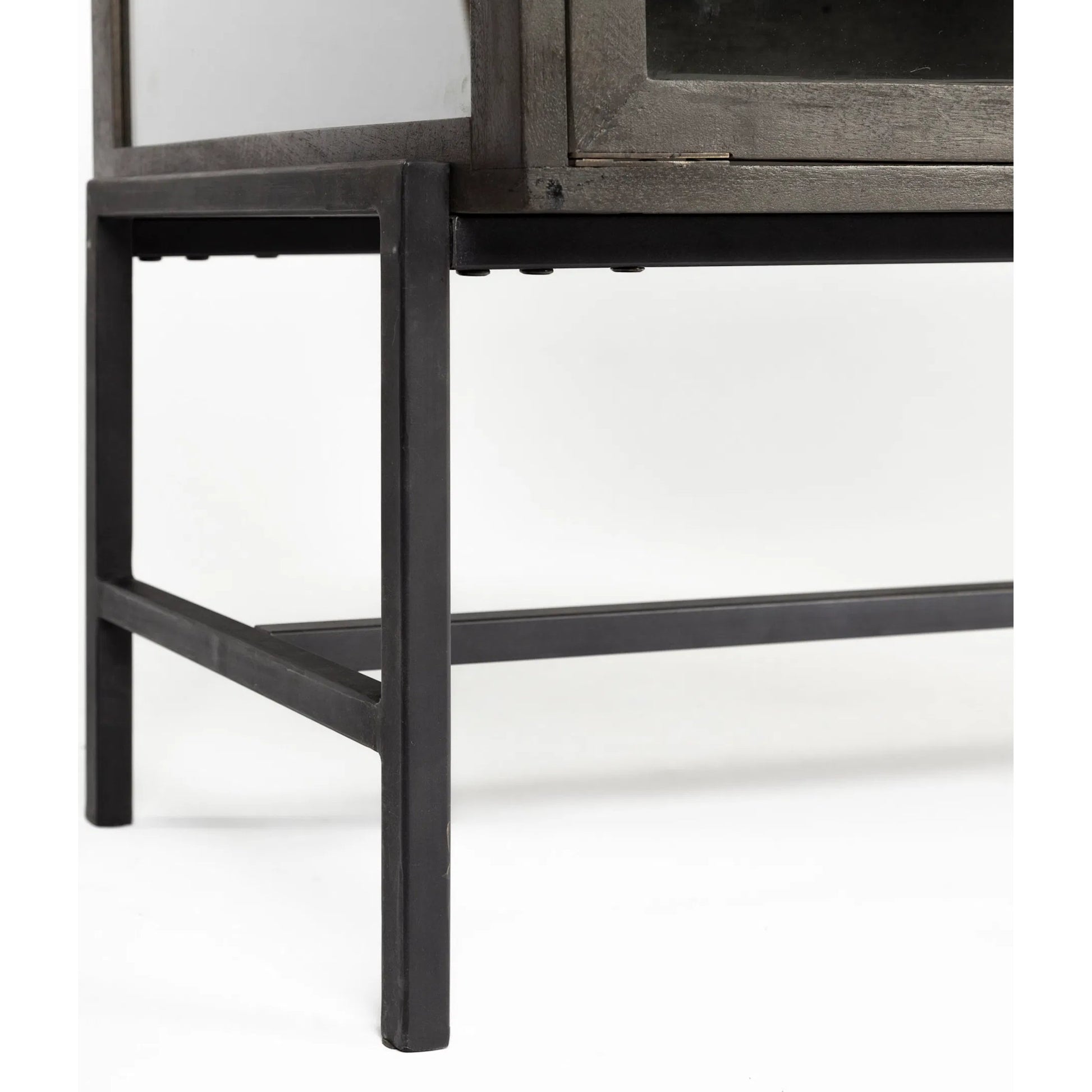 Arelius Accent Cabinet by Mercana. Made from glass, solid wood, steel in a modern style.