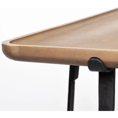 Helios Console Table by Mercana in mango wood, natural. Made from unique in a modern style.