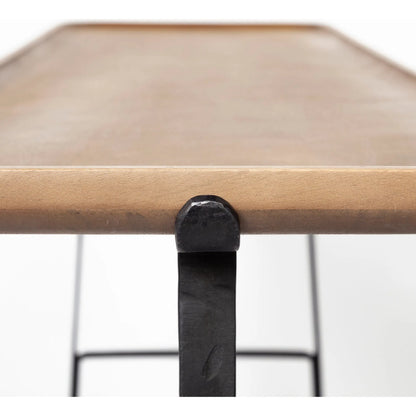 Helios Console Table by Mercana in mango wood, natural. Made from unique in a modern style.