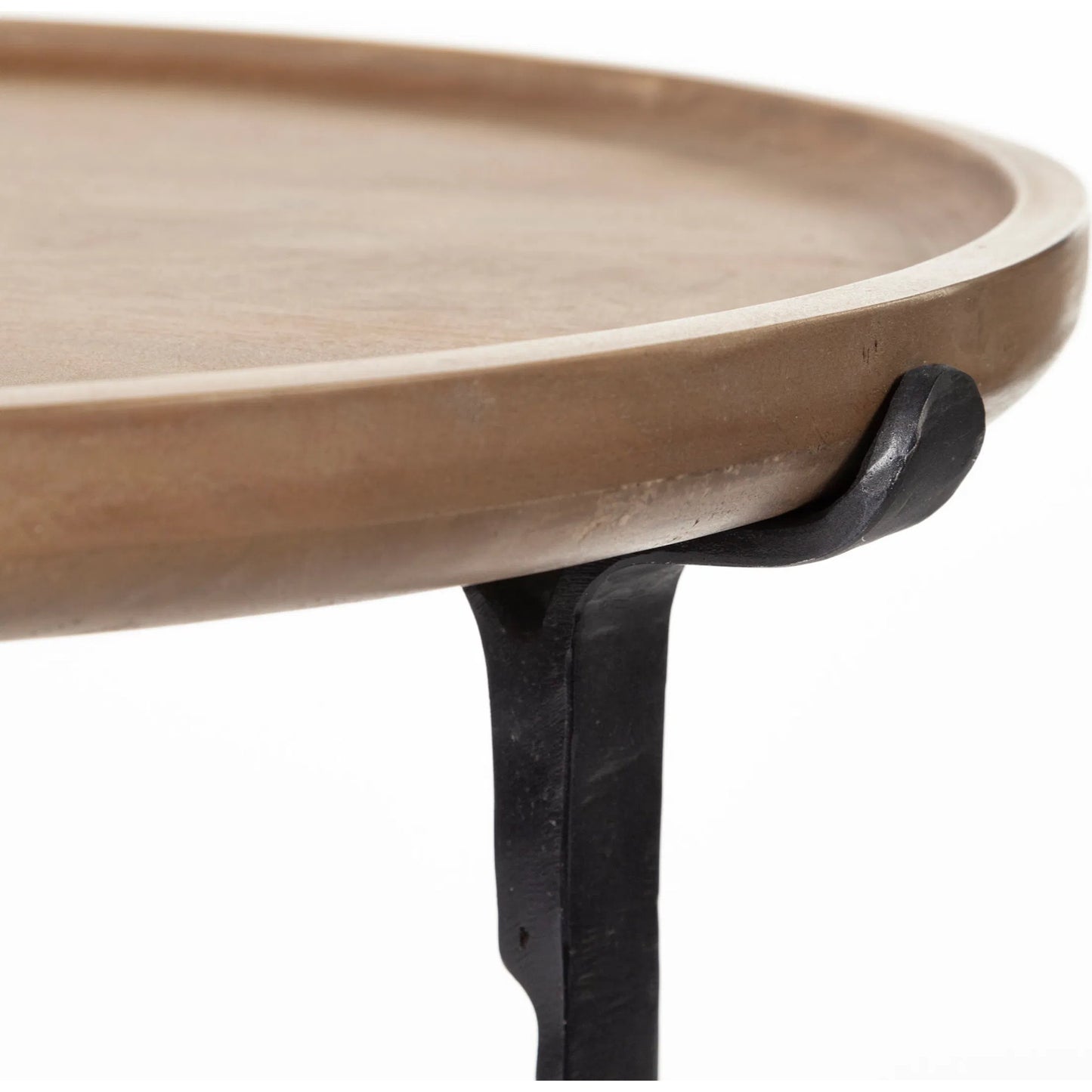 042 SR-815297 | Closeup | Helios End/Side Table by Mercana in mango wood, natural. Made from unique in a modern style.