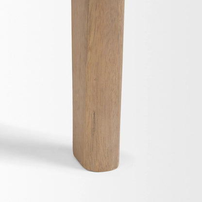 Cleaver Accent Table by Mercana in dark brown. Made from unique in a modern style.