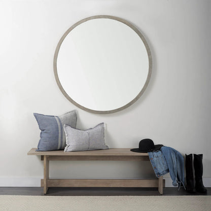 Thais Fringed Lumbar Pillow Cover by Mercana in blue. Made from linen in a transitional style.