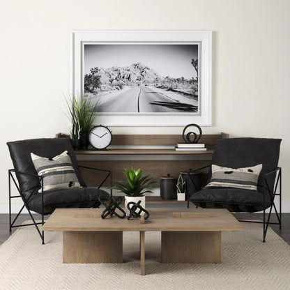 Aida Console Table by Mercana in gray. Made from solid wood in a transitional style.