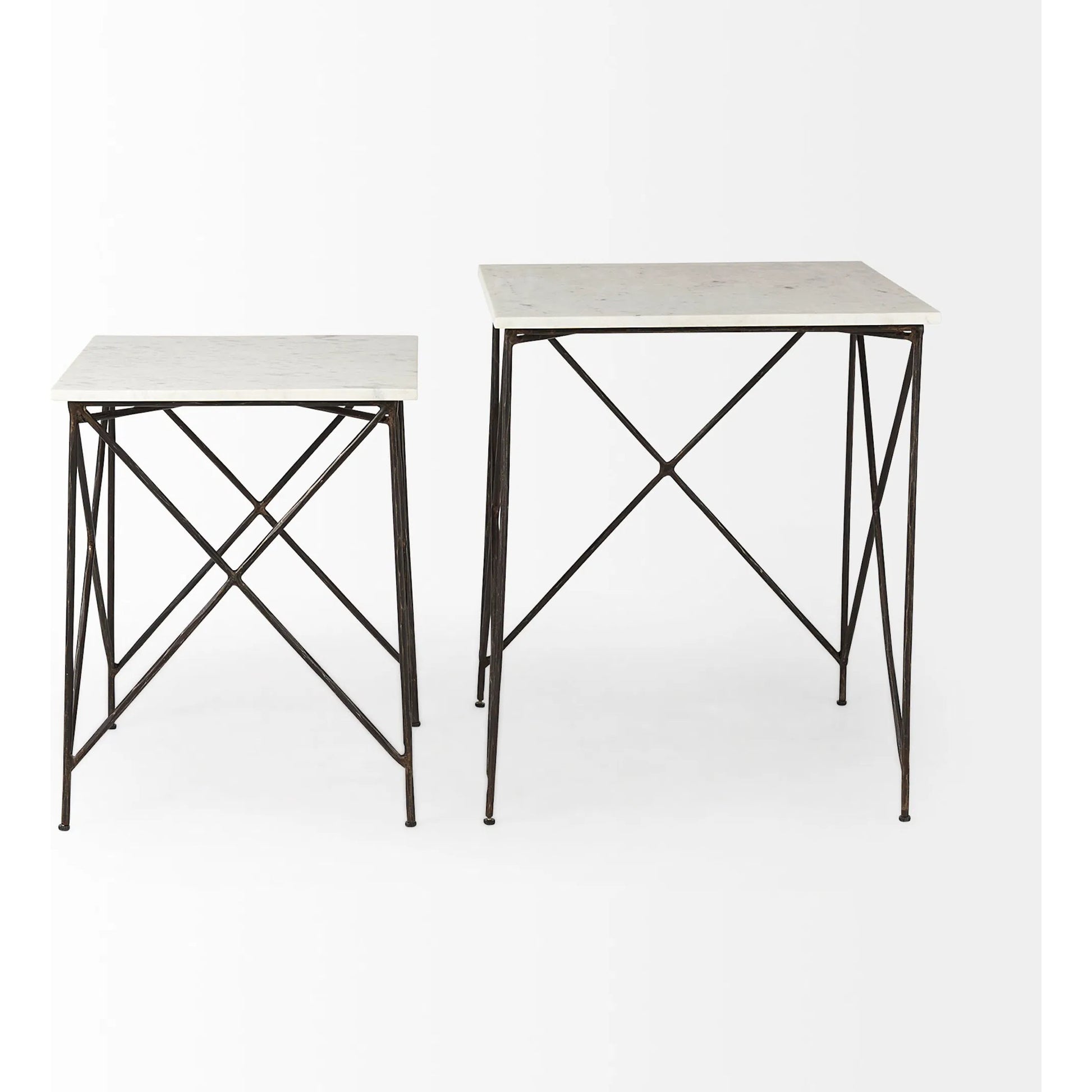 Lorlei End Tables by Mercana in white. Made from stone in a unique style.