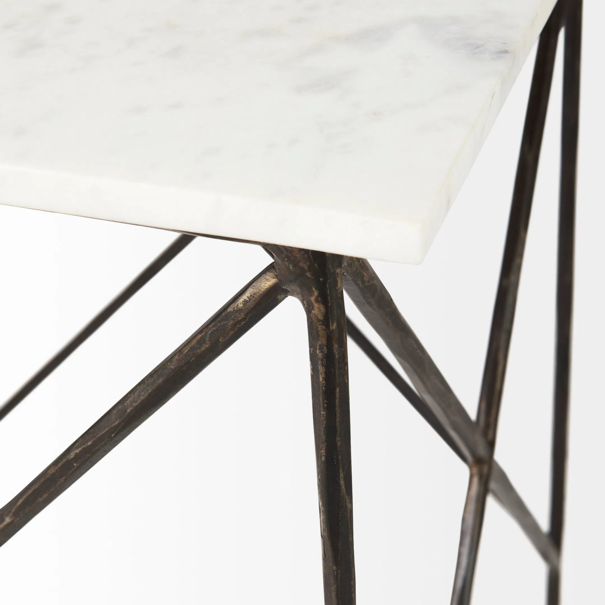 Lorlei End Tables by Mercana in white. Made from stone in a unique style.