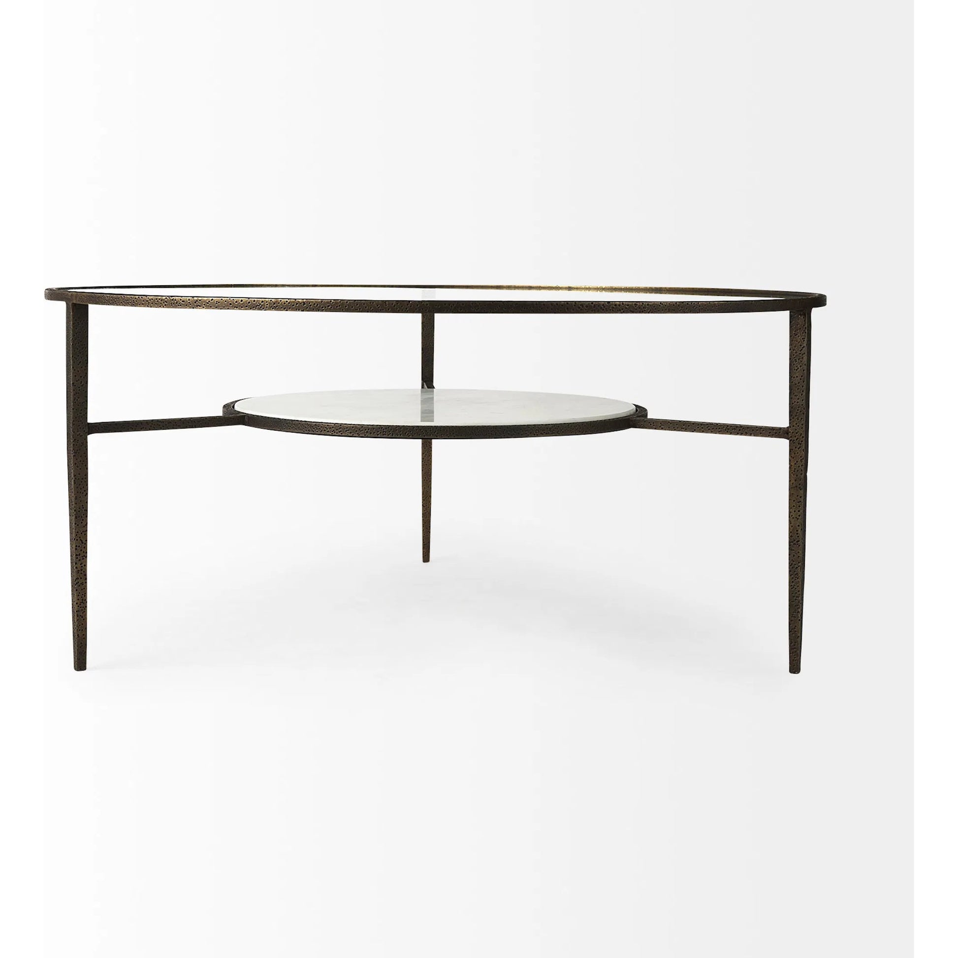 Felicity Coffee Table by Mercana in antique gold. Made from metal in a unique style.