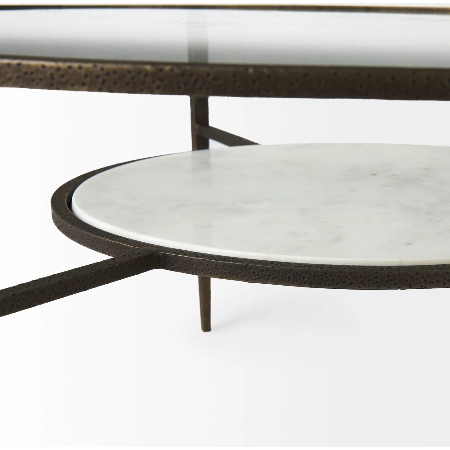 020 SI-2369483 | Closeup | Felicity Coffee Table by Mercana in antique gold. Made from metal in a unique style.