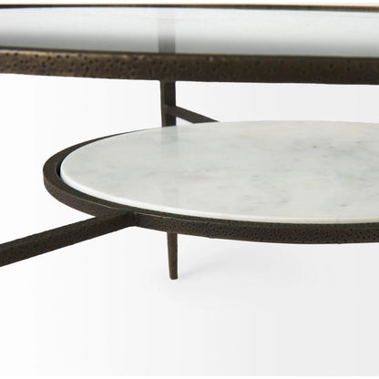 Felicity Coffee Table by Mercana in antique gold. Made from metal in a unique style.