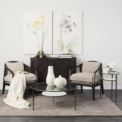 Felicity Coffee Table by Mercana in antique gold. Made from metal in a unique style.