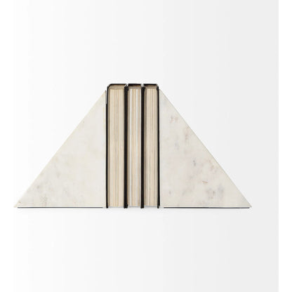 Sophia Marble Bookends by Mercana in white. Made from unique in a unique style.