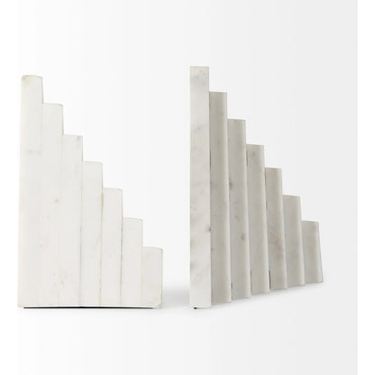 Sophia Marble Bookends by Mercana in white. Made from unique in a unique style.