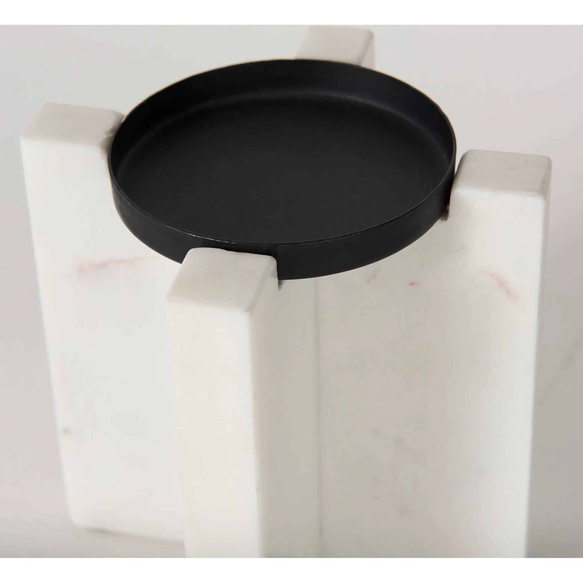 Sophia Candle Holder by Mercana in white. Made from marble in a unique style.