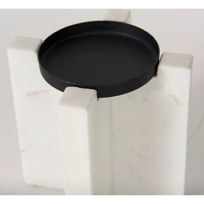 Sophia Candle Holder by Mercana in white. Made from marble in a unique style.