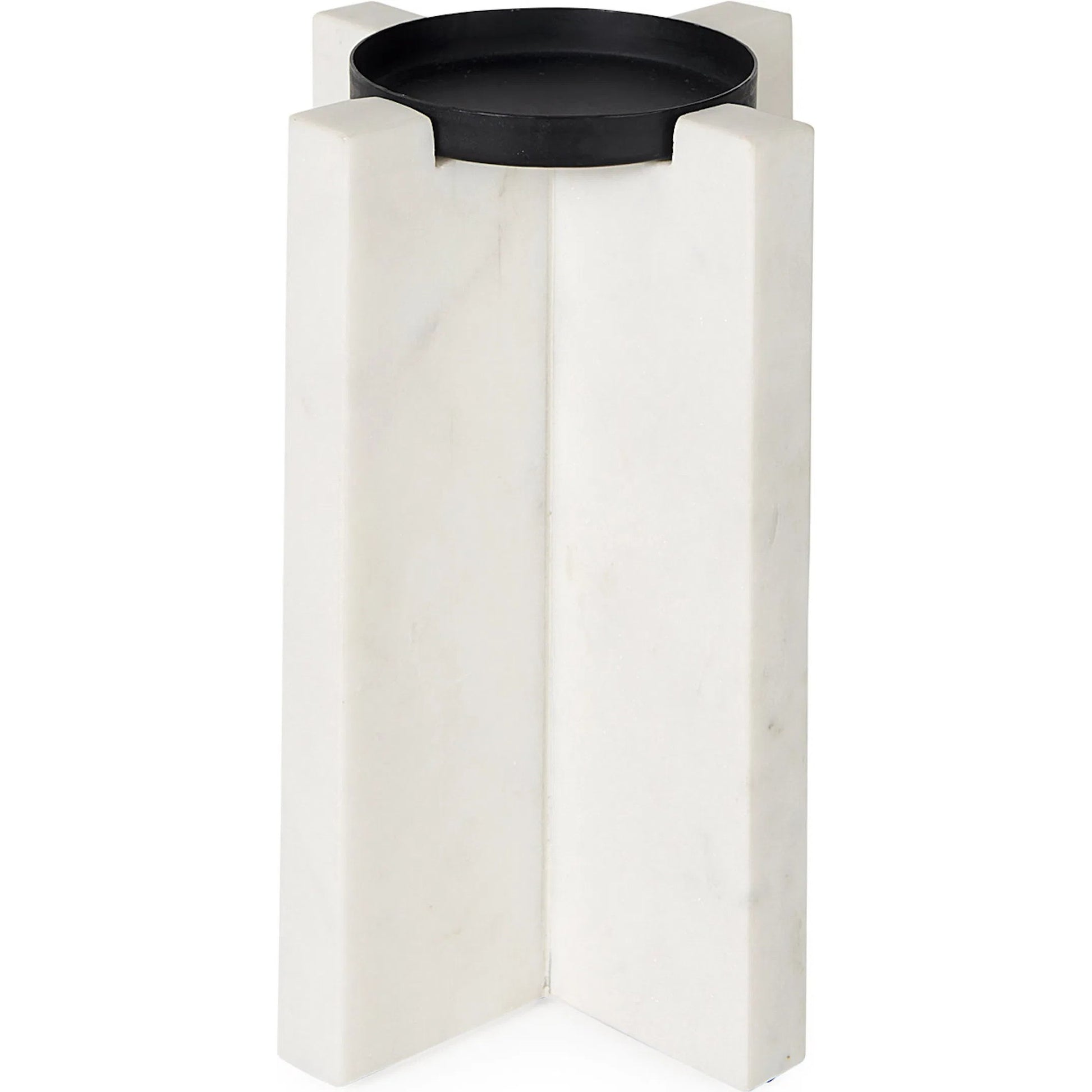 Sophia Candle Holder by Mercana in white. Made from marble in a unique style.