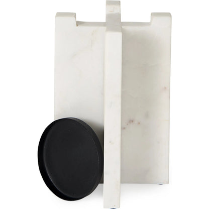 Sophia Candle Holder by Mercana in white. Made from marble in a unique style.