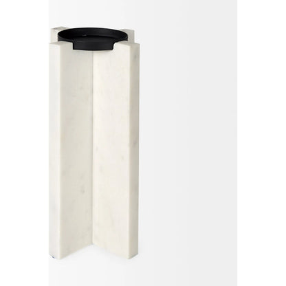Sophia Candle Holder by Mercana in white. Made from marble in a unique style.