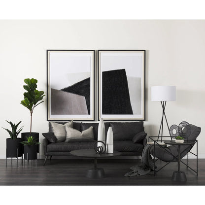 Zadie Color Blocked Square Pillow Cover by Mercana in gray. Made from fabric in a transitional style.