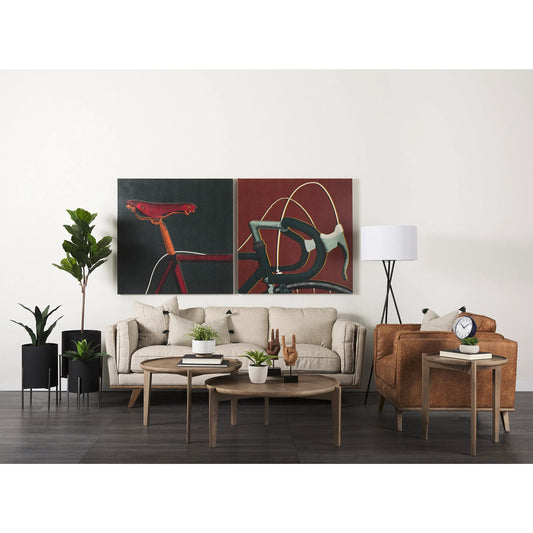 Cleaver Coffee Table by Mercana in dark brown. Made from unique in a modern style.