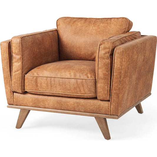 Brooks Leather Chair by Mercana in cognac. Made from unique in a unique style.