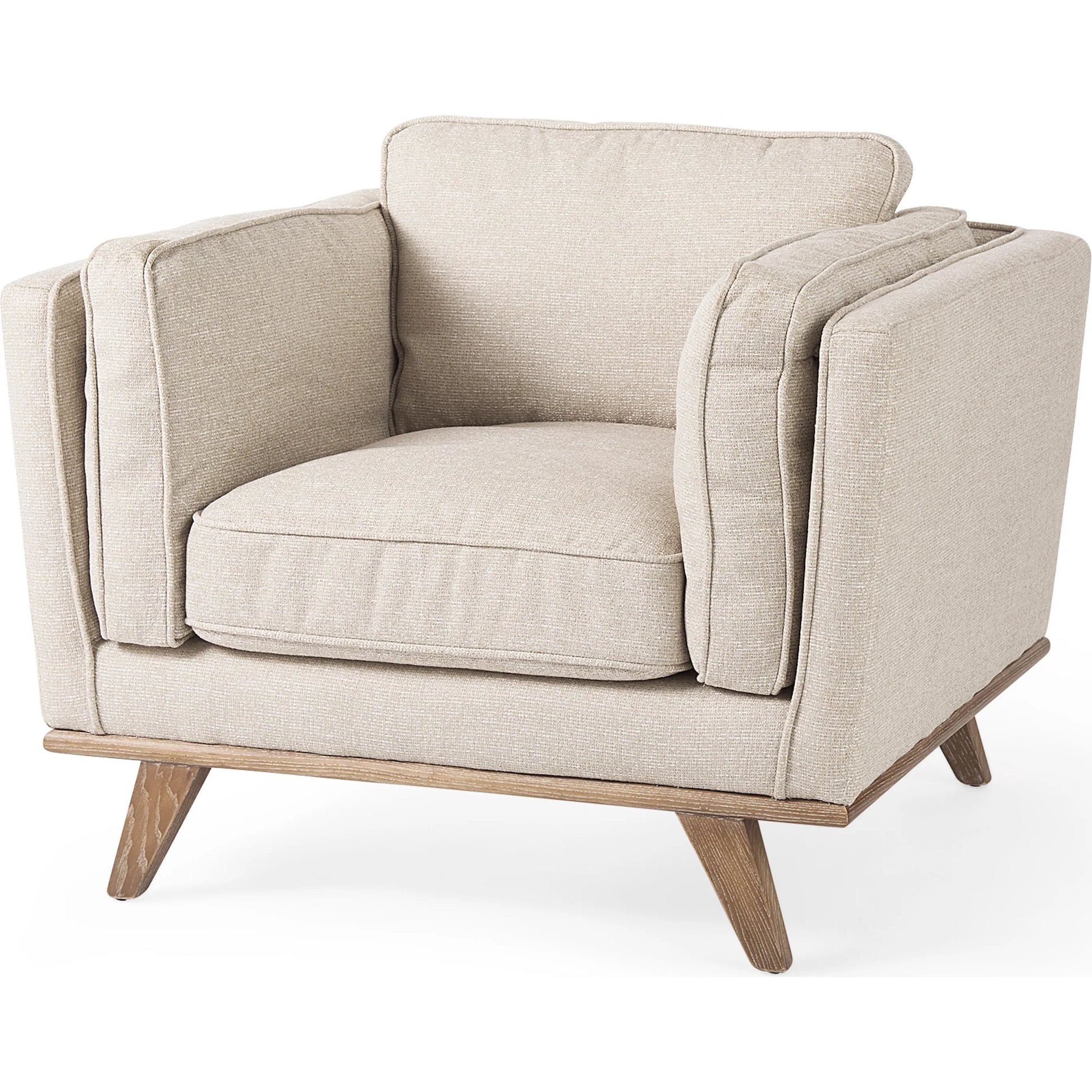 Brooks Upholstered Chair by Mercana in navy. Made from wood in a modern style.