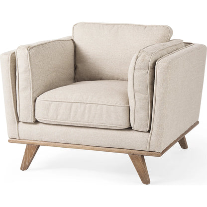 Brooks Upholstered Chair by Mercana in navy. Made from wood in a modern style.