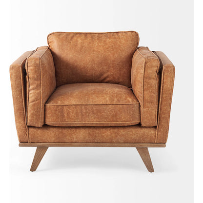 Brooks Leather Chair by Mercana in cognac. Made from unique in a traditional style.