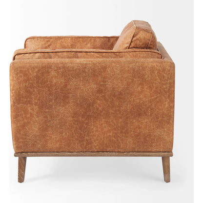 Brooks Leather Chair by Mercana in cognac. Made from unique in a traditional style.