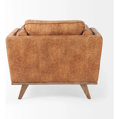 Brooks Leather Chair by Mercana in cognac. Made from unique in a traditional style.